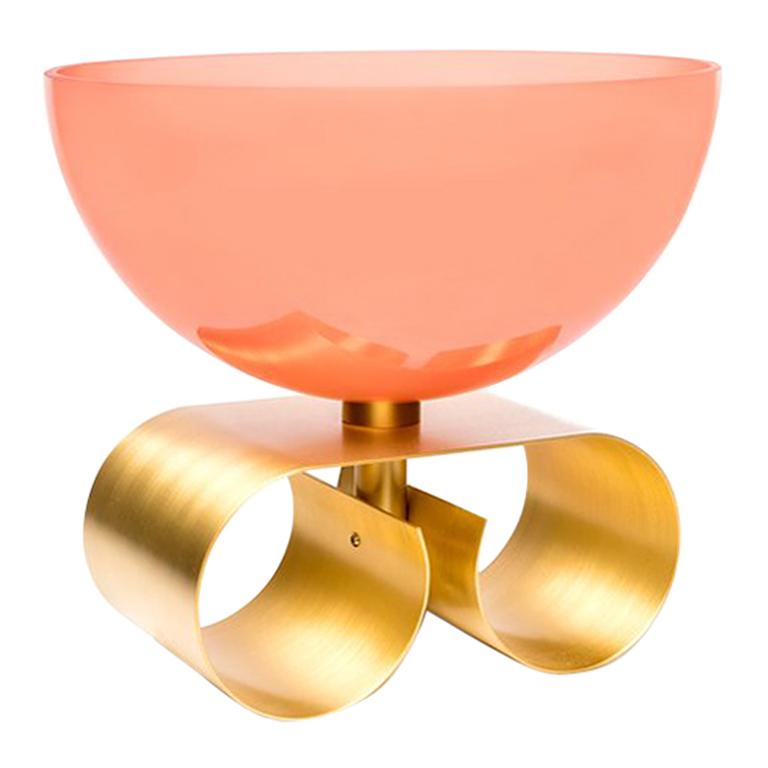 Parure I Small Glass Bowl with Brass Base by Cristina Celstino For Sale
