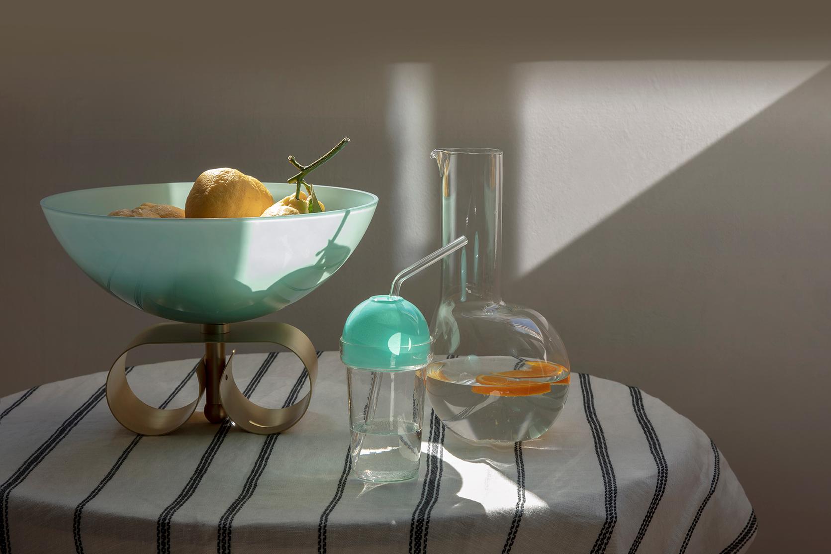 Grand bol en verre Parure II avec base en laiton de Cristina Celstino Neuf - En vente à Milan, IT