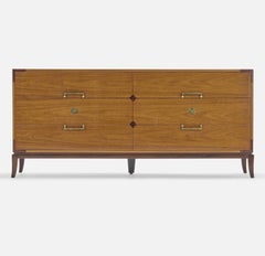 Comò in mogano e ottone 'Parzinger Originals' di Tommi Parzinger c 1959, firmato