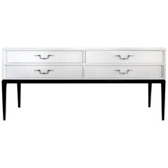 Parzinger Originals Lacquered Sideboard with Inset Glass Top and Four Drawers