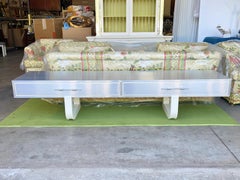 Parzinger Originals Stainless & White Lacquer Wall Mounted Console