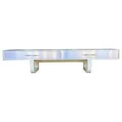 Parzinger Originals Stainless & White Lacquer Wall Mounted Console