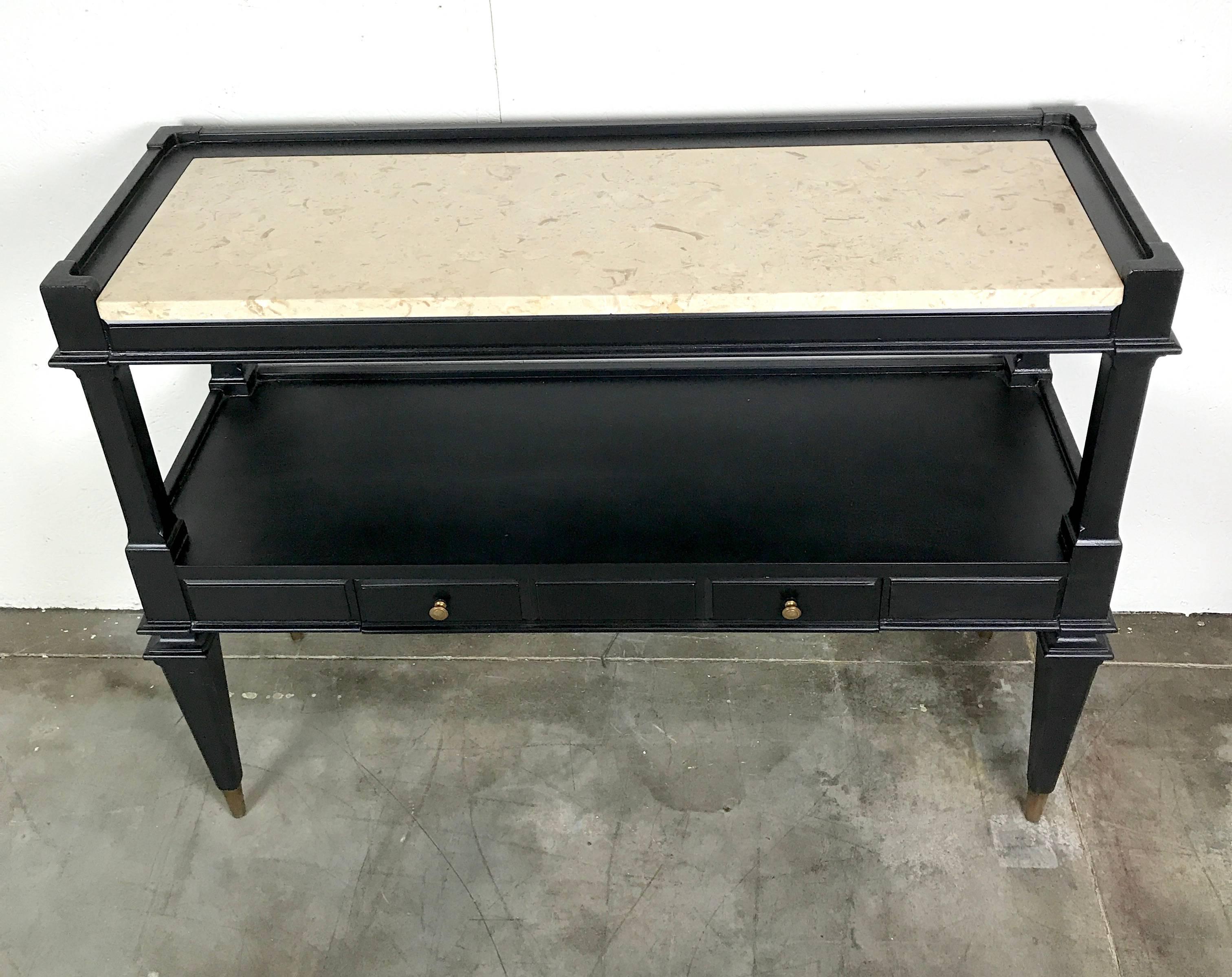 American Parzinger Style Black Lacquered Console or Server by Weiman