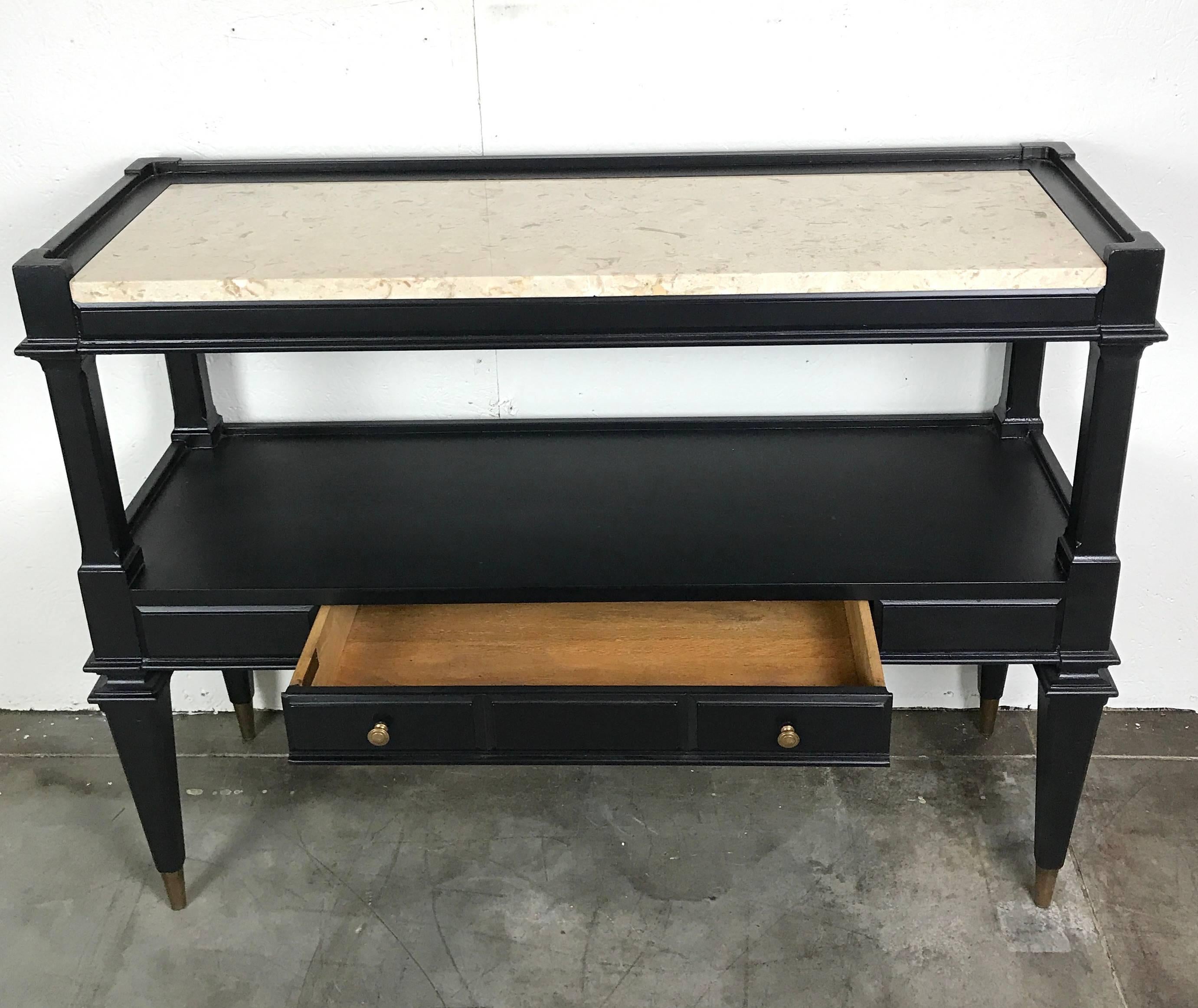 Parzinger Style Black Lacquered Console or Server by Weiman In Excellent Condition In Atlanta, GA