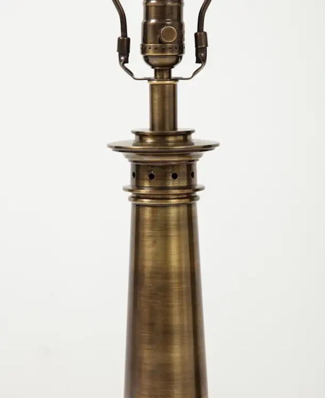 Lampes Lotus en bronze du milieu du siècle, style Parzinger Excellent état - En vente à New York, NY