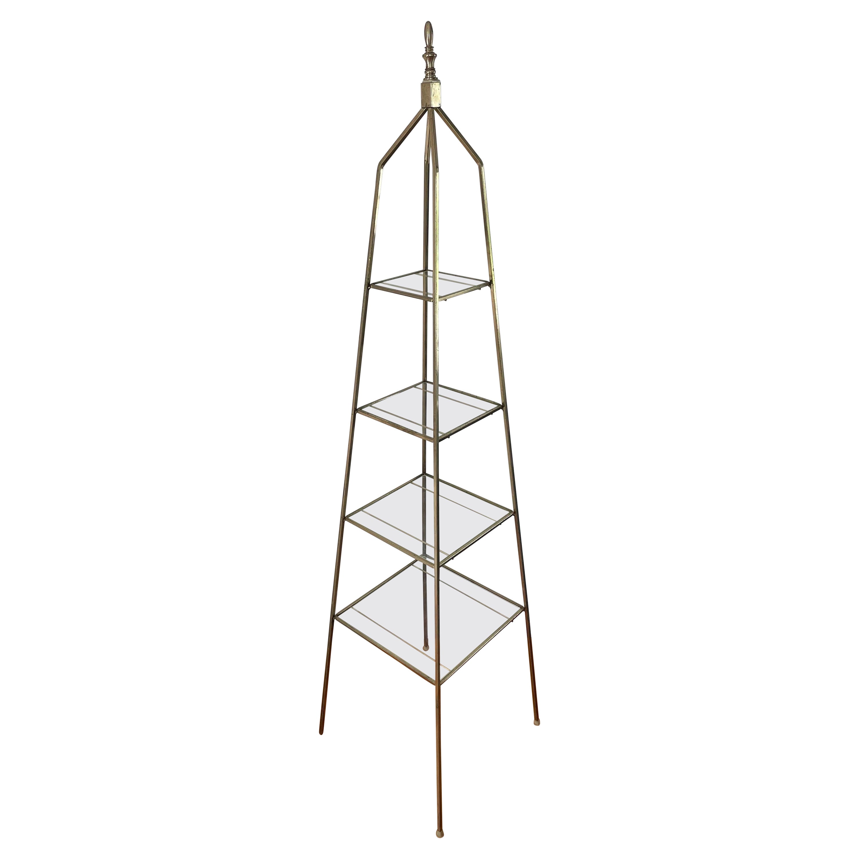 Etagere Topiary in ottone lucido in stile Parzinger