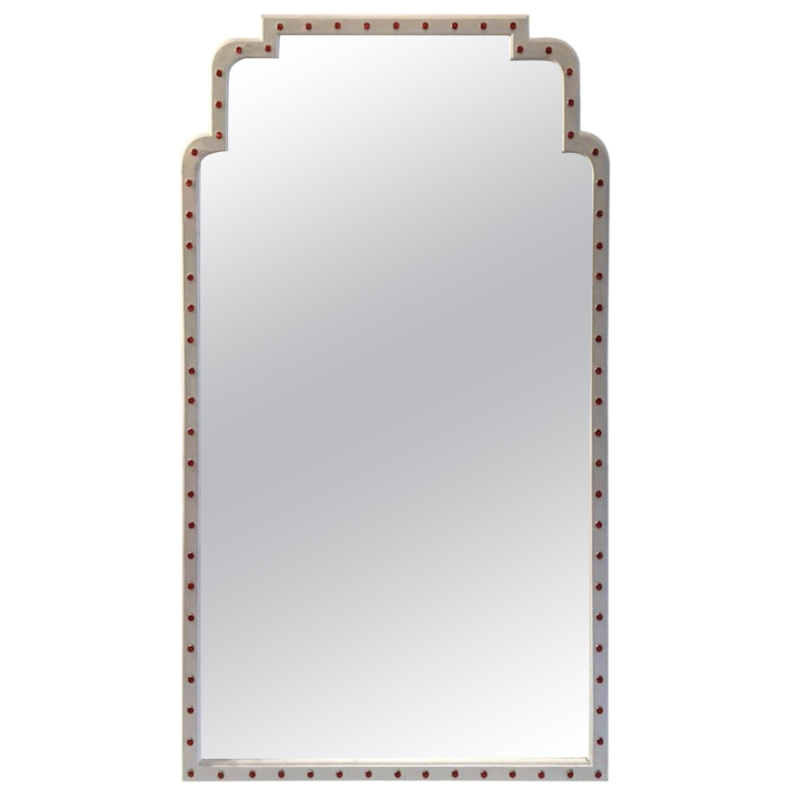 Parzinger Style White Lacquered Mirror, Second Mirror Available For Sale