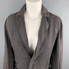 PAS de CALAIS Size 4 Grey Linen Layered Lapel Blazer