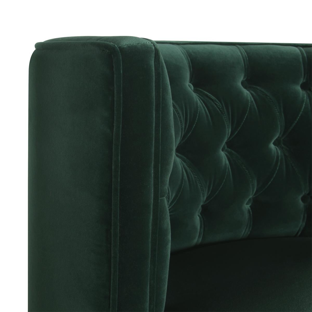 Pasadena Armchair Capitonated and Covered with Velvet In New Condition For Sale In Paris, FR