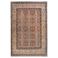 Ancien tapis en laine d'agneau d'Azerbaïdjan beige