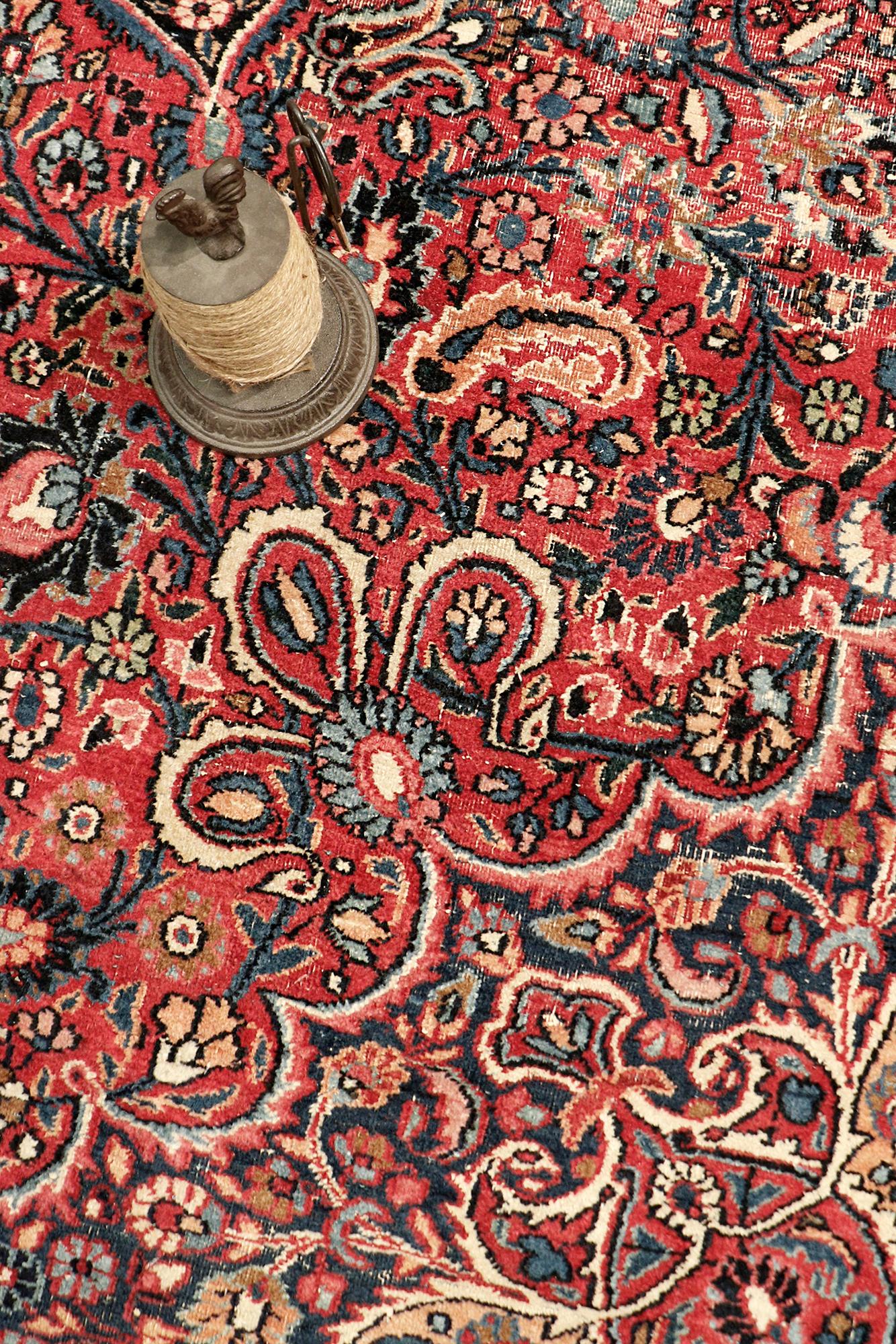 Atemberaubende und ziemlich seltene Zimmer Antike persische Mashad Herkunftsland / Teppich Typ: Perserteppich, ca. Datum: 1920. Größe: 10 ft 3 in x 13 ft 2 in
