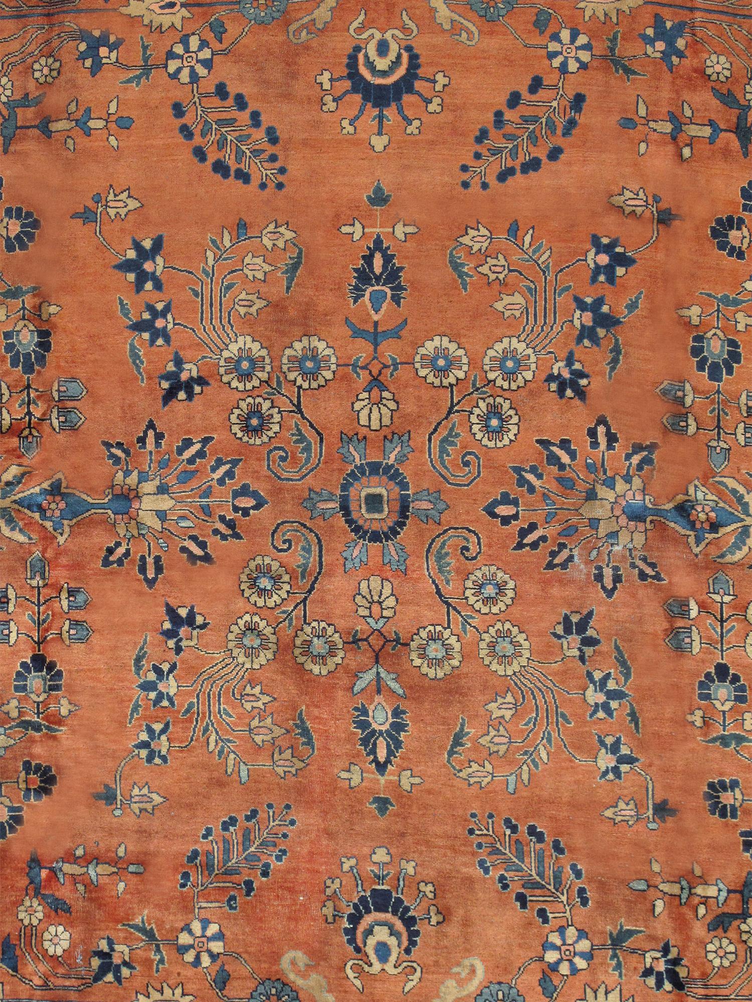 Breathtaking and quite rare Antique Persian Sarouk rug country of origin / rug type: Persian rug, circa date: 1920. Size: 10 ft 5 in x 13 ft 6 in
