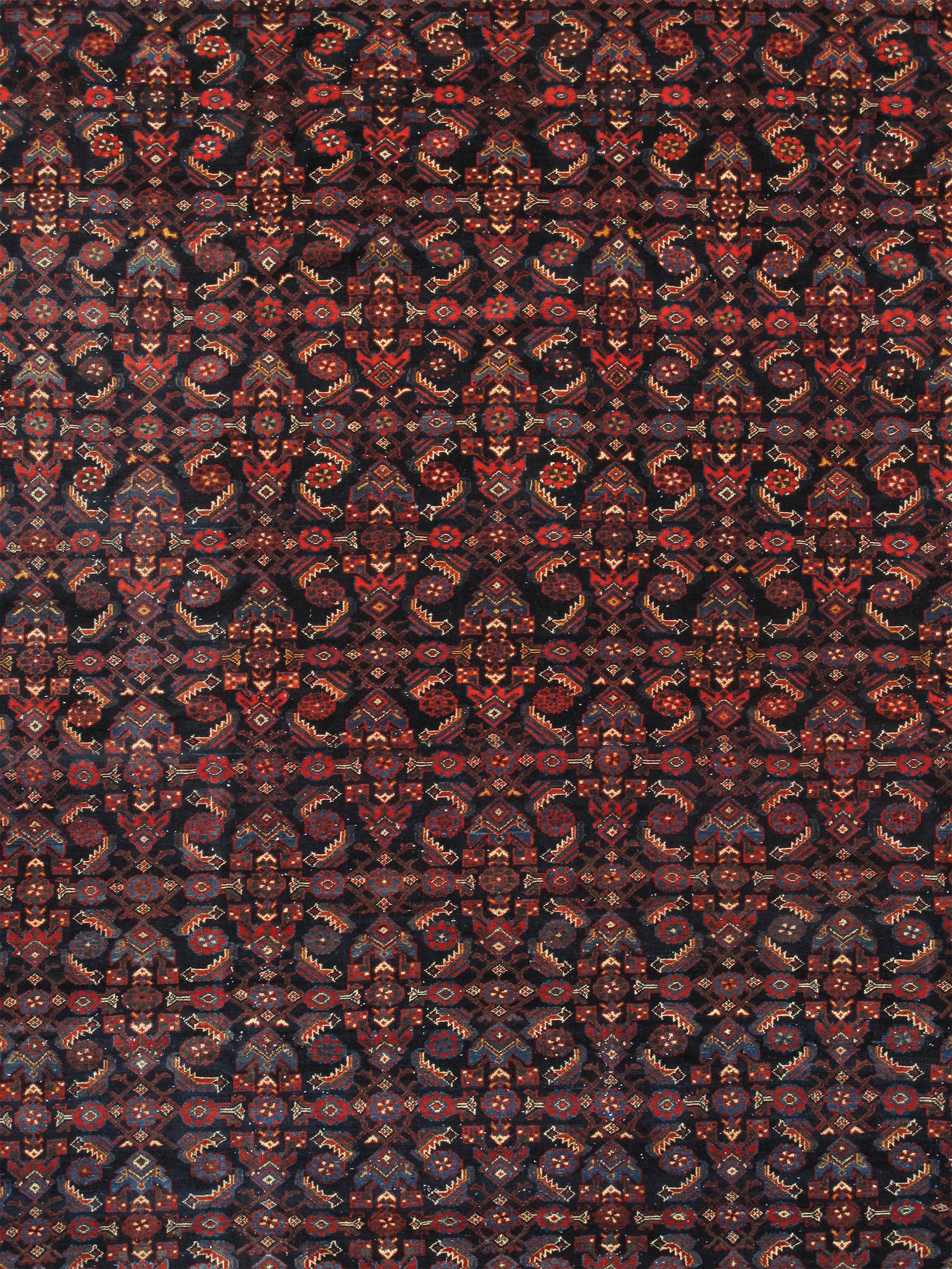 Breathtaking and quite rare room Antique Persian Bibikabad country of origin / rug type: Persian rug, circa date: 1920. Size: 13 ft 1 in x 18 ft 5 in