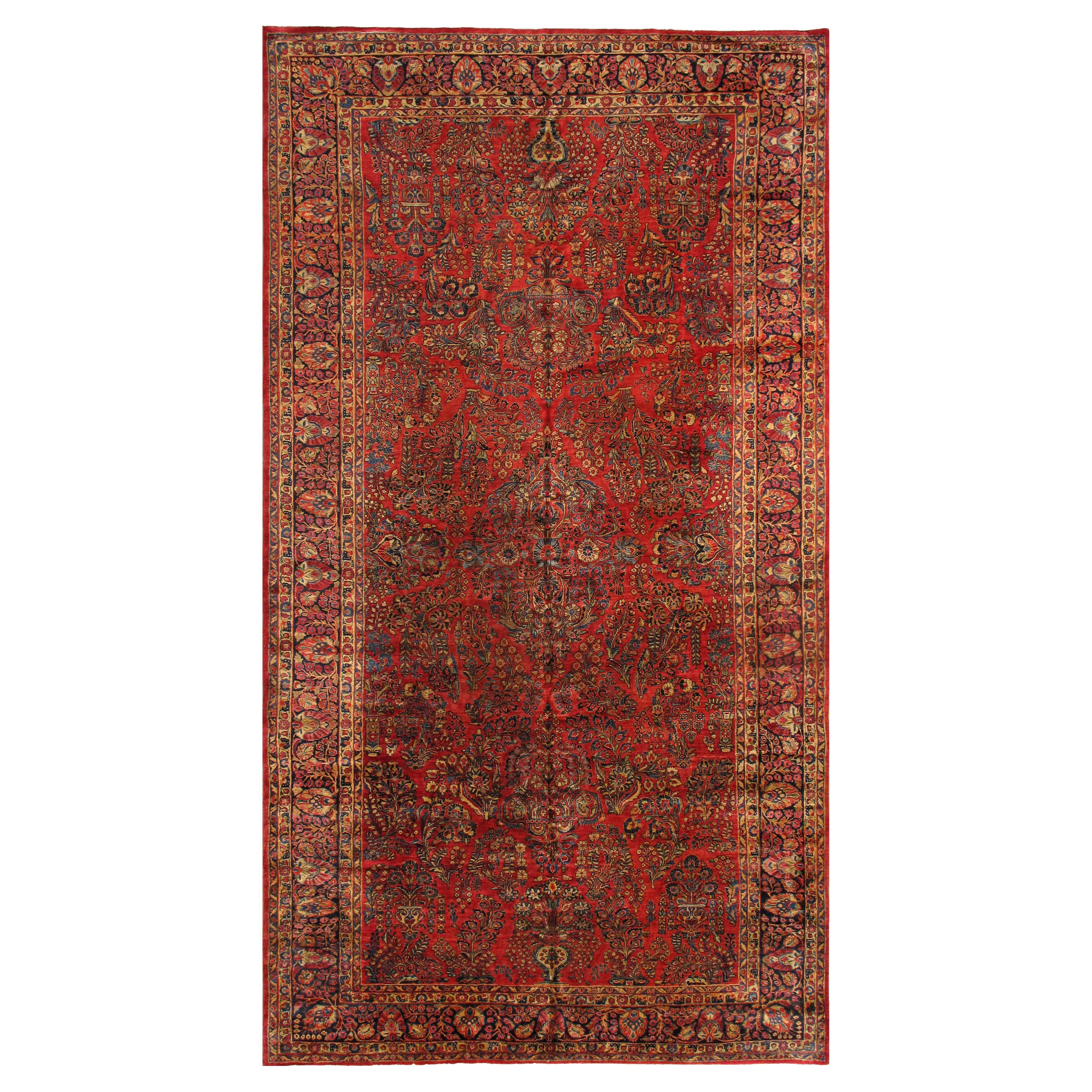 Pasargad Home Antique Persian Sarouk Rug 8 ft 9 in x 16 ft 2 in For Sale