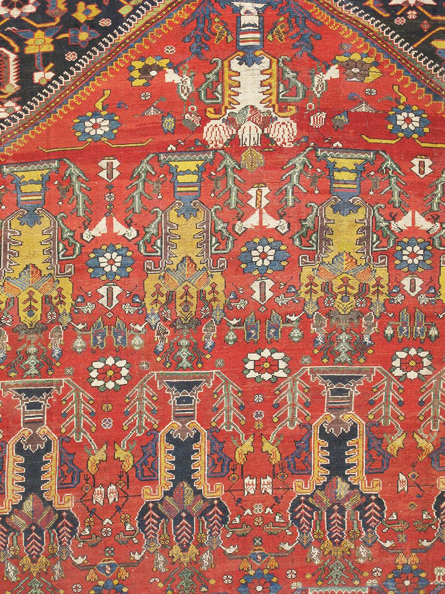 Breathtaking and quite rare antique Persian Bakhtiari rug, country of origin / rug type: Persian rug, circa date: 1910. Size: 13 ft 8 in x 22 ft 2 in