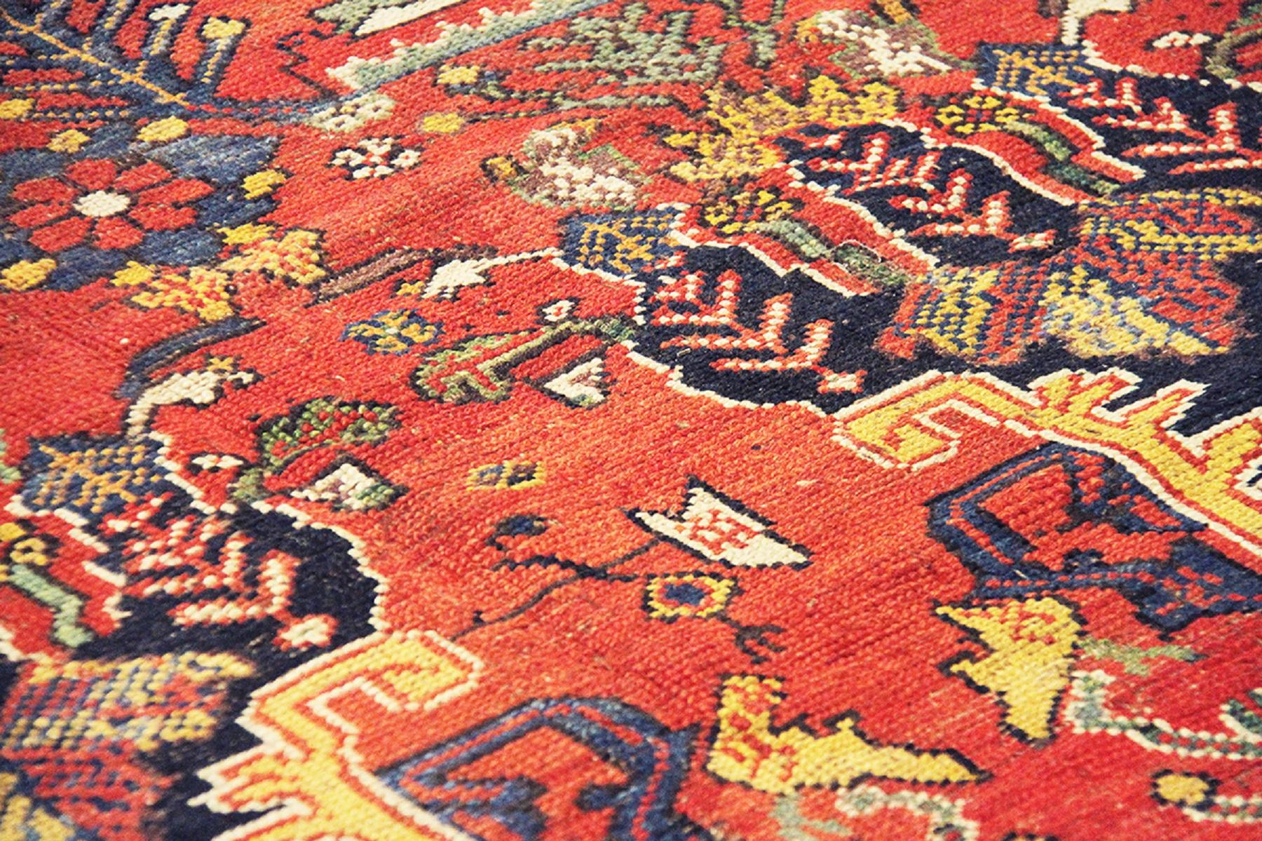 Pasargad Home Antiker Aserbaidschanischer Rostfarbener Lammfell-Teppich-13' 8