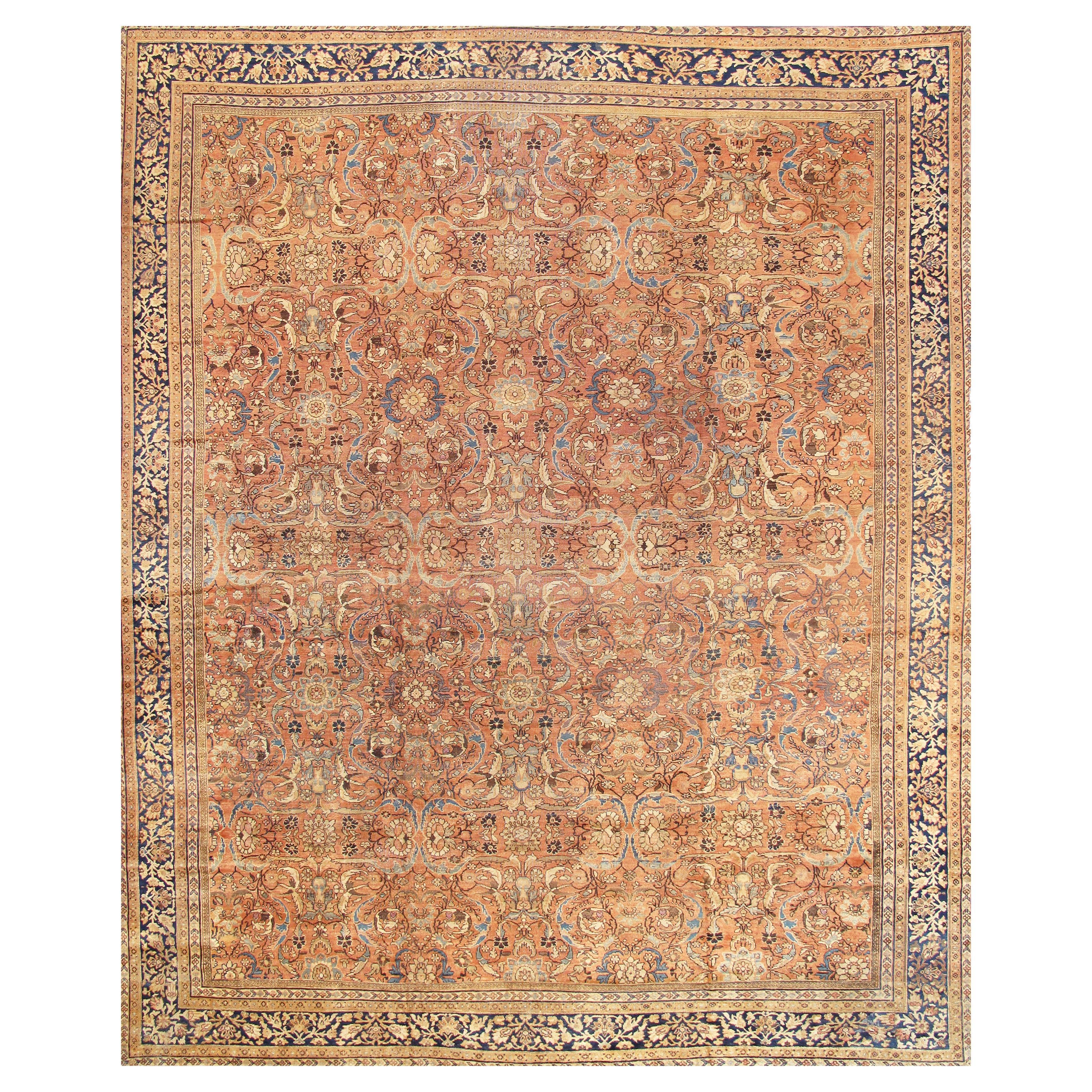 Pasargad Home Antique Persian Mahal rug 12 ft 10 in x 17 ft  For Sale