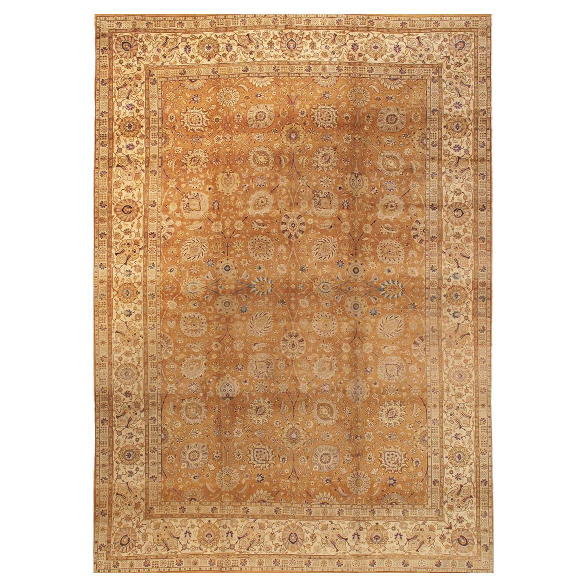 Pasargad Home Antique Persian Tabriz Lamb's Wool Area Rug- 11' 2" X 15' 4" For Sale