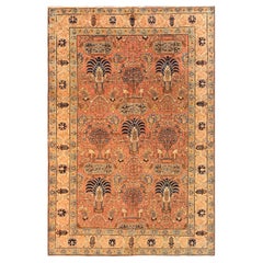 Pasargad Home Antique Persian Tabriz Lamb's Wool Area Rug- 7' 0" X 10' 6"