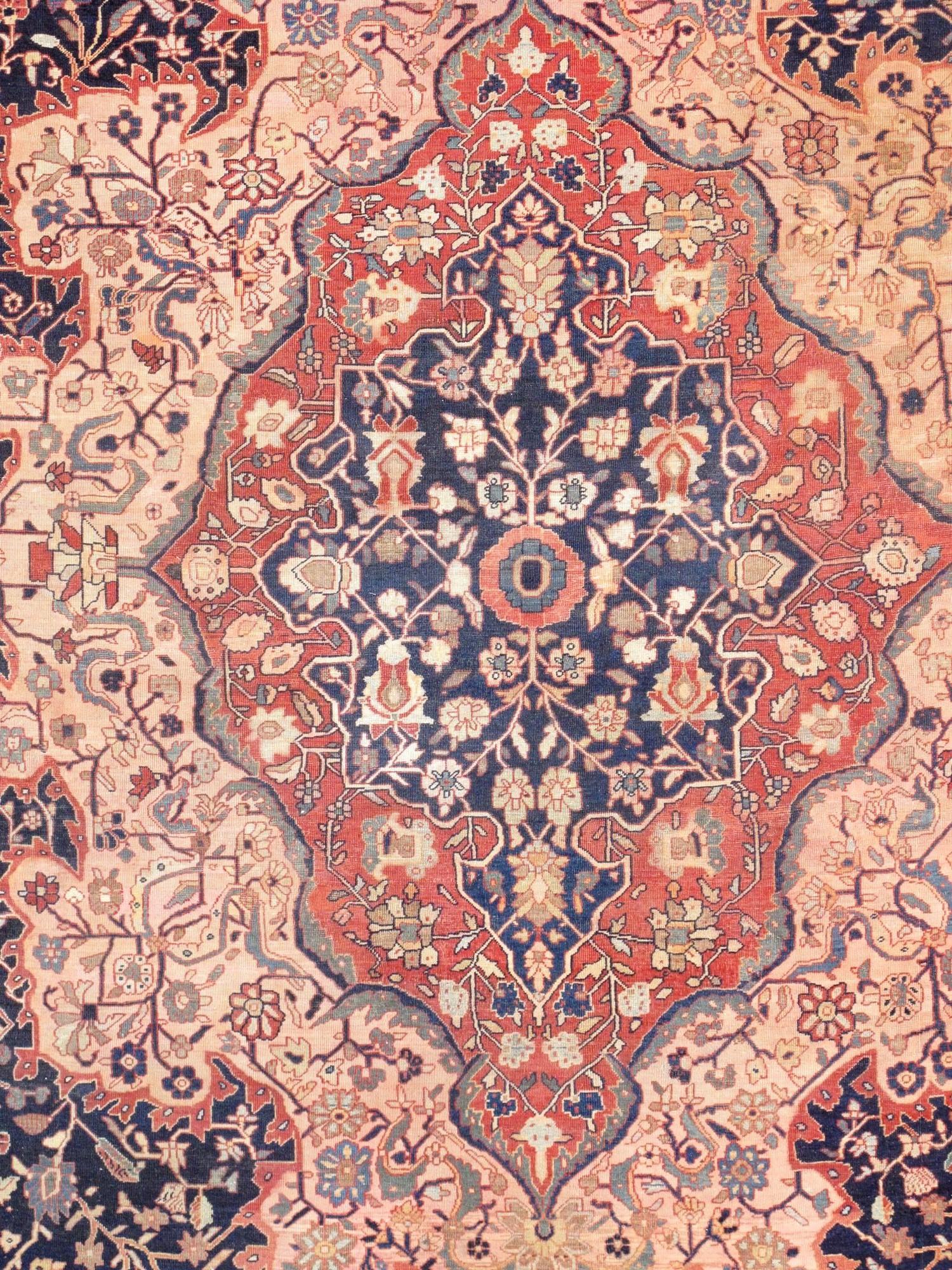 Pasargad Home Antiker persischer Ferehan-Teppich 13 ft 4 in x 20 ft 8 in (Persisch) im Angebot