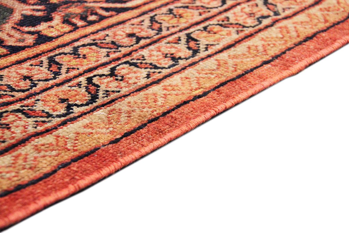 Azerbaijani Antique Melody Collection Rust Lamb's Wool Area Rug For Sale