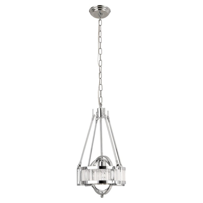 Pasargad Home Bistro Collection Metal and Glass Pendant Lights For Sale