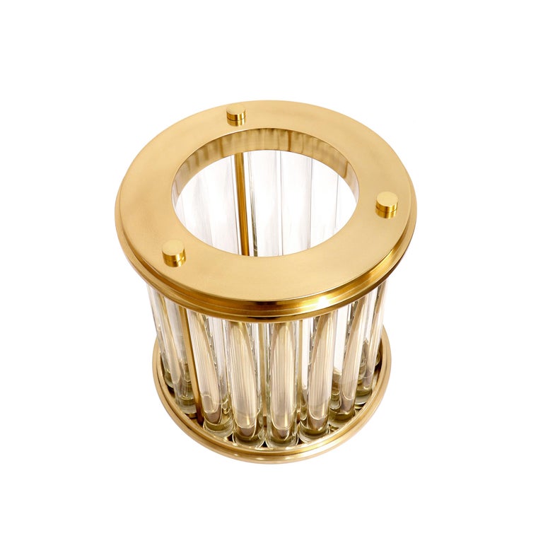 Pasargad Home Calypso Lucite and Stainless Steel Hurricane For Sale at