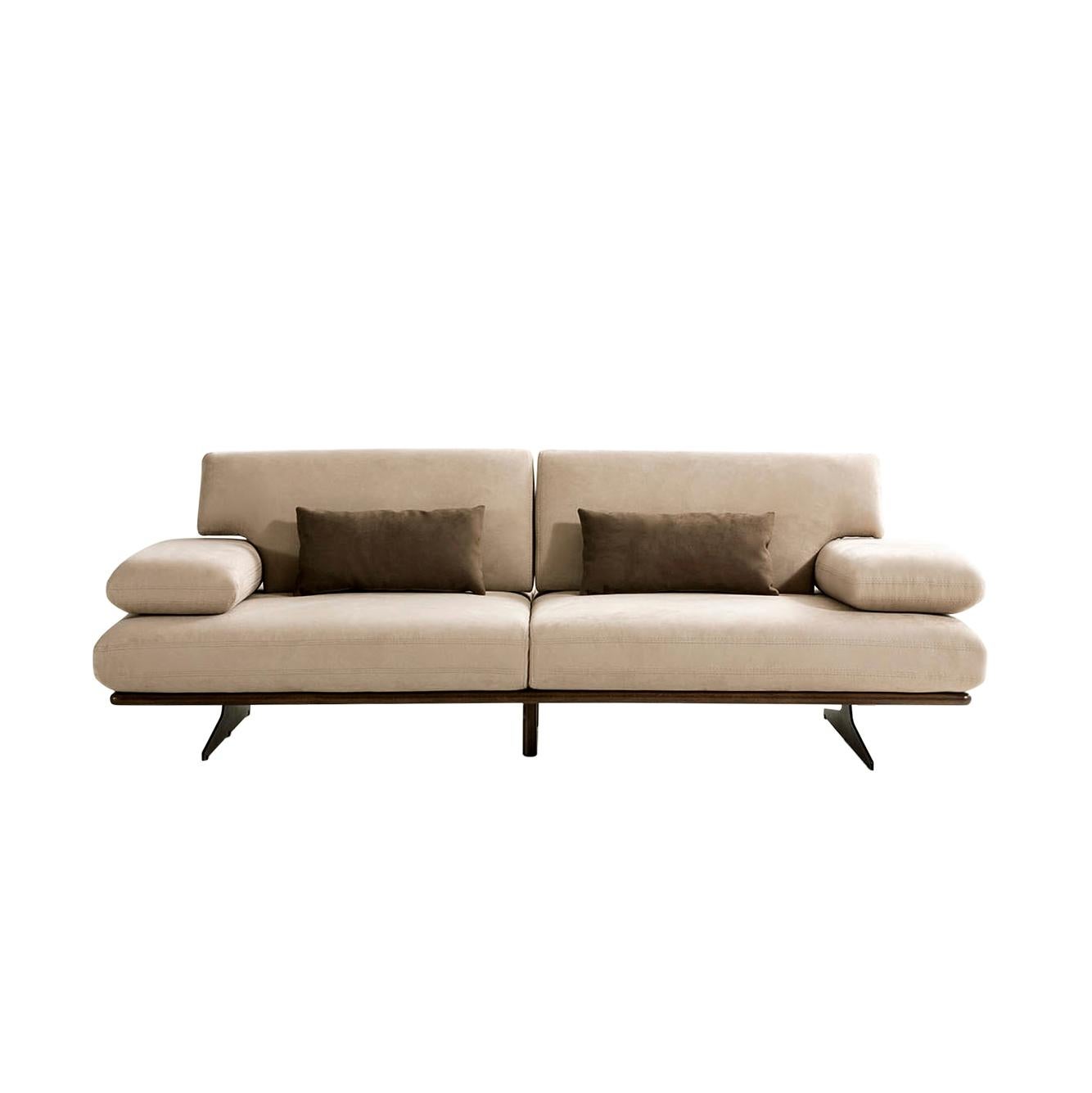 Pasargad Home Delano Beigefarbenes Sofa mit Schieberückenlehne und Armlehne (Türkisch) im Angebot