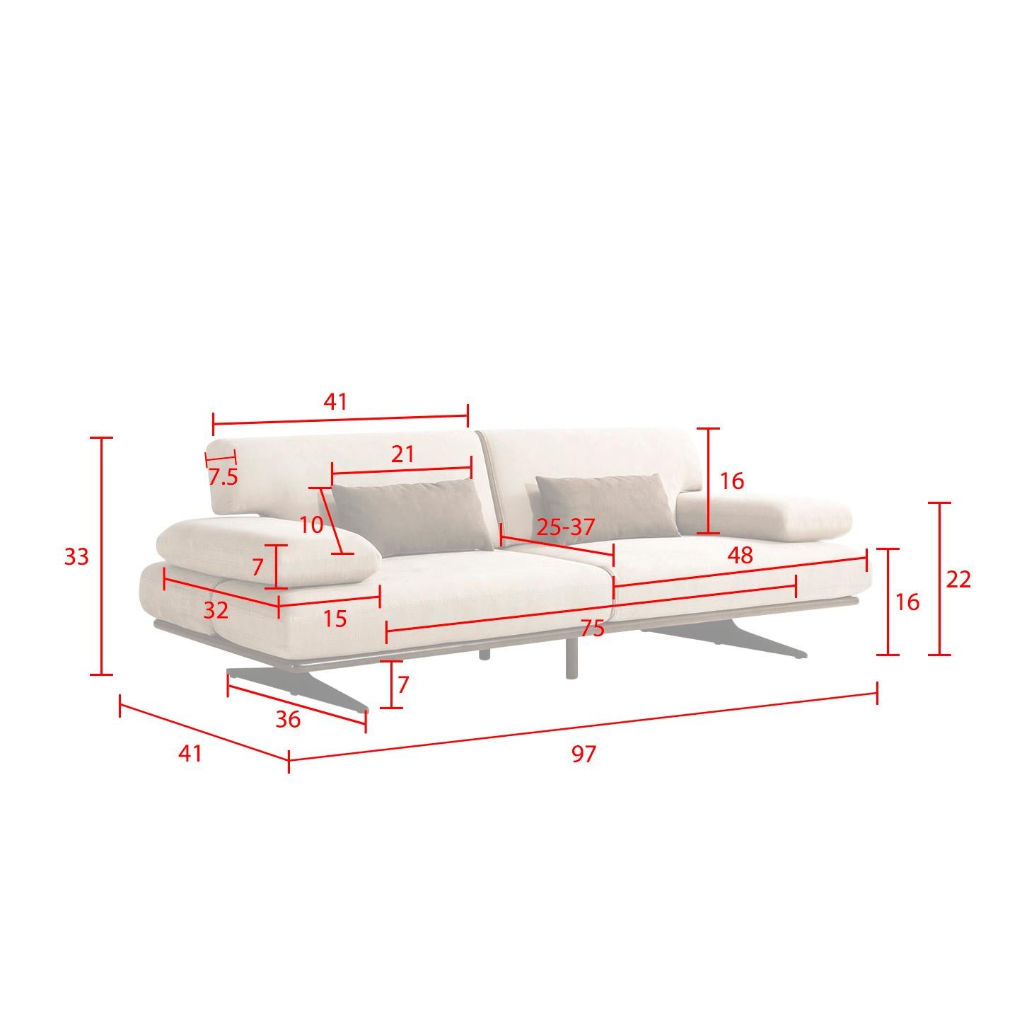 Pasargad Home Delano Beigefarbenes Sofa mit Schieberückenlehne und Armlehne im Angebot 1