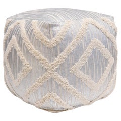 Pasargad Home Grandcanyon Cotton Shaggy Pouf, 100% Cotton Pouf