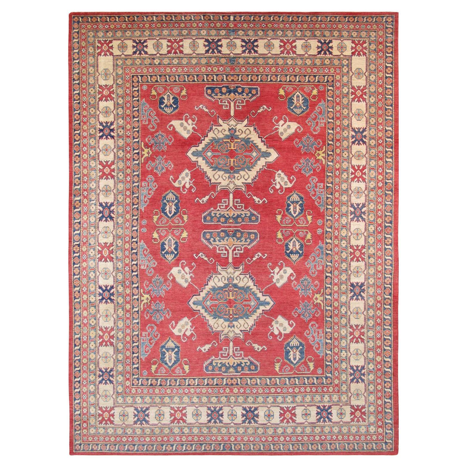 Kazak Collection Hand-Knotted Wool Area Rug For Sale