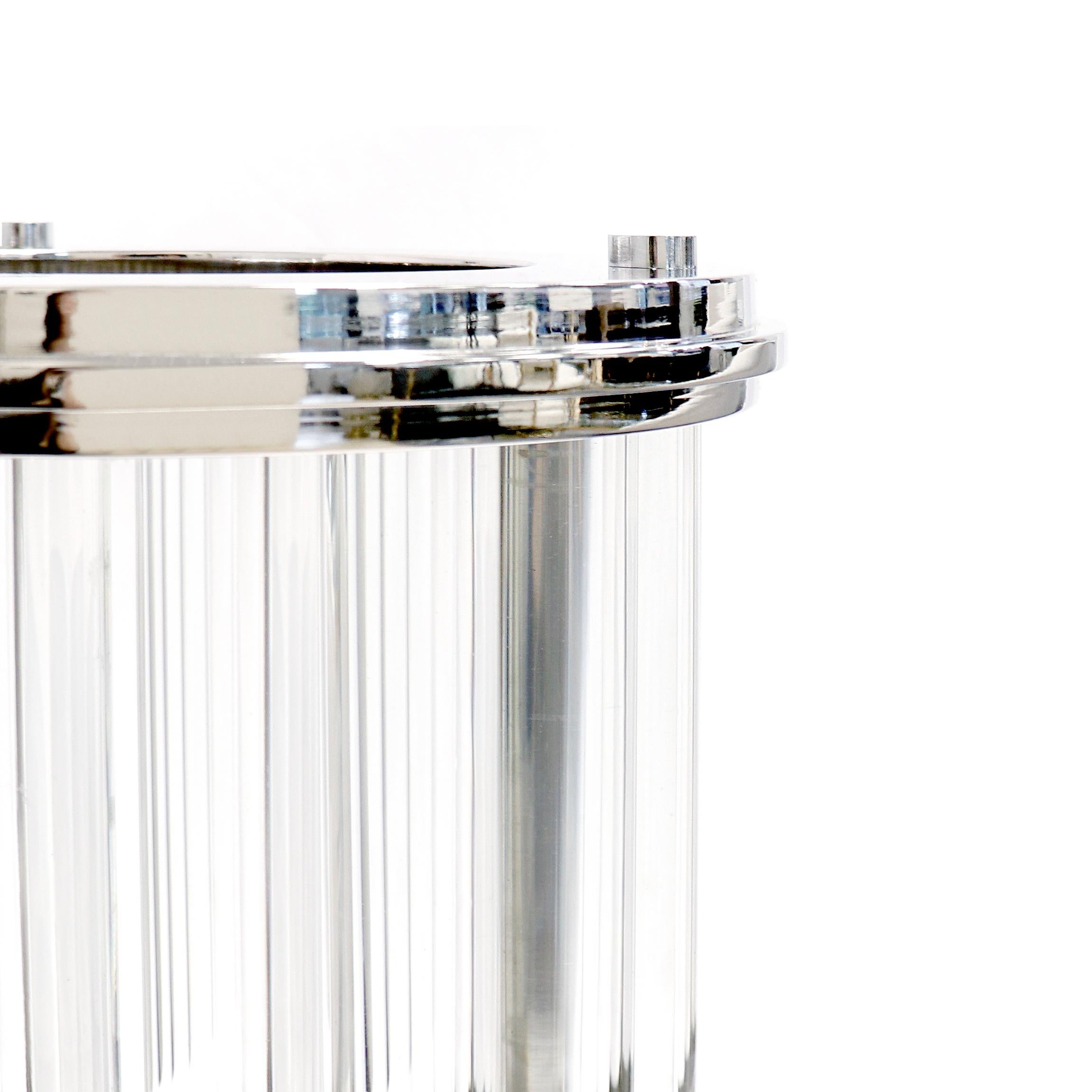Indian Pasargad Home Lucian Lucite & Stainless Steel Hurricane