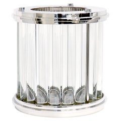 Pasargad Home Lucian Lucite & Stainless Steel Hurricane