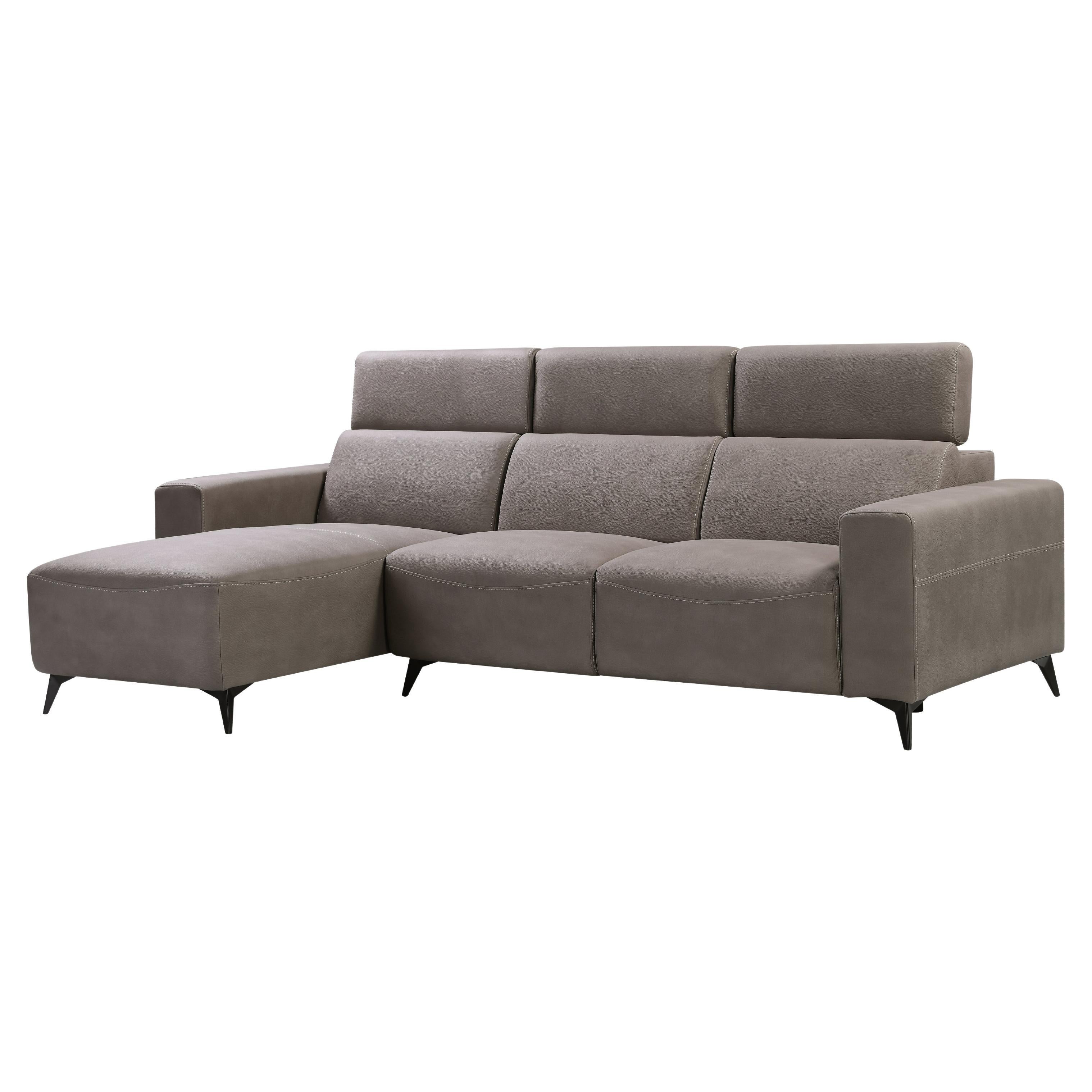 Pasargad Home Modern Lucca Sectional Sofa with Push Back Functional