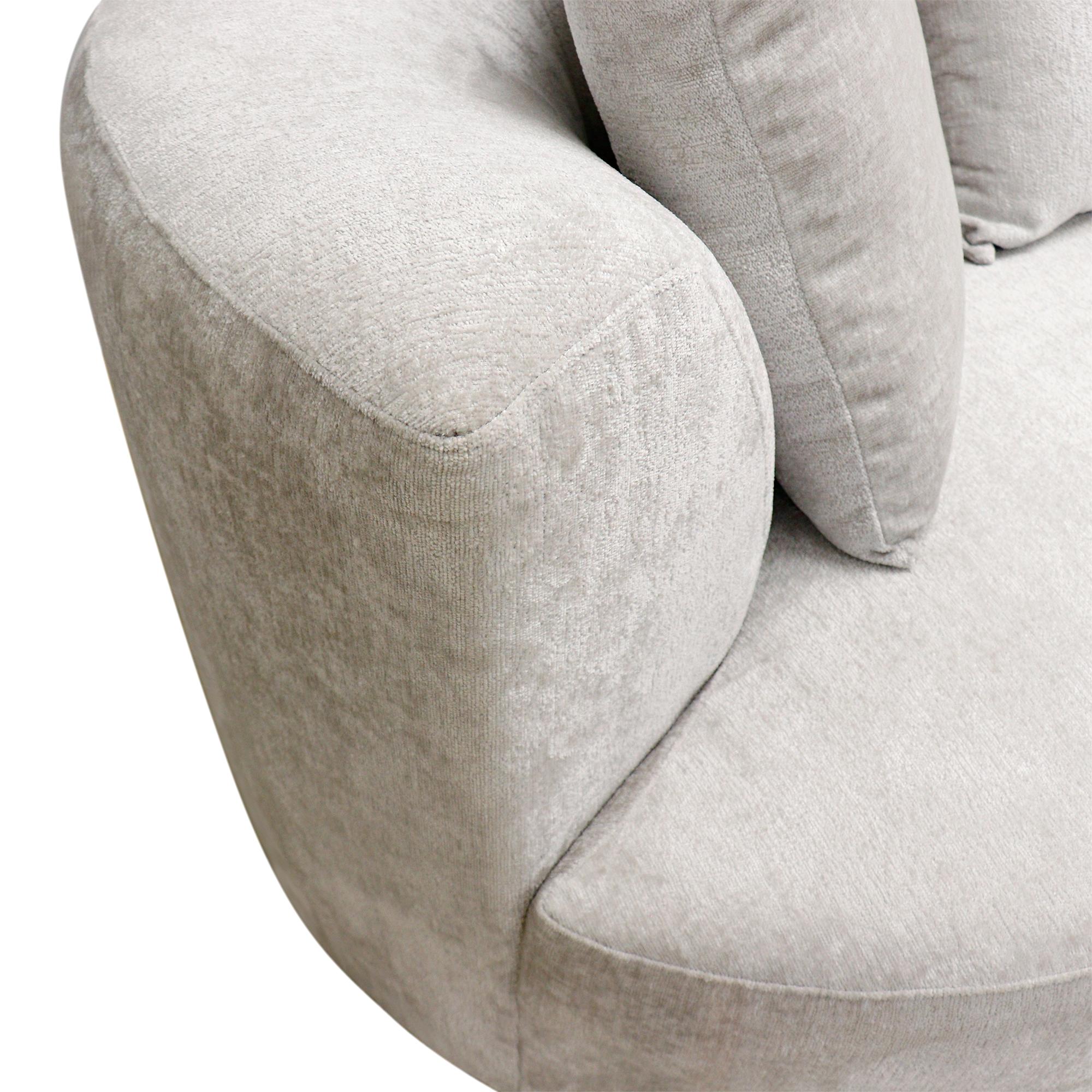 Contemporary Pasargad Home Noho Cielo Design Sofa with Swivel Ottoman & Pillows For Sale