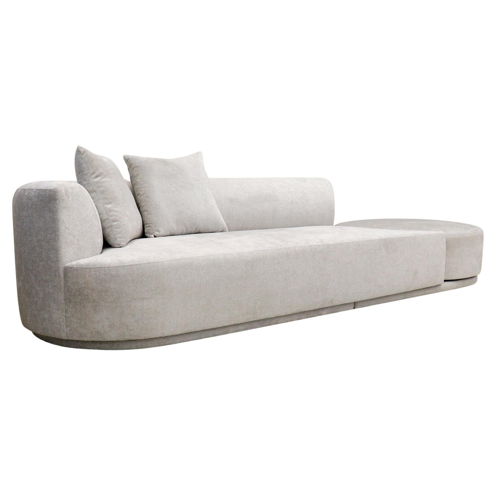 Pasargad Home Noho Cielo Design Sofa with Swivel Ottoman & Pillows For Sale