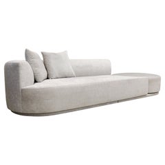 Pasargad Home Noho Cielo Design Sofa with Swivel Ottoman & Pillows
