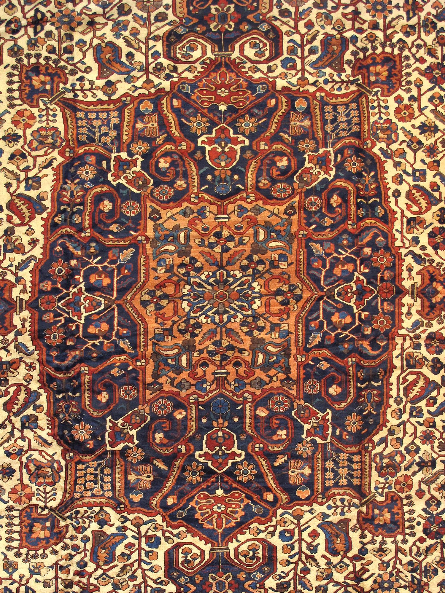 Early 20th Century Pasargad Home Antique Persian Bakhtiari rug 14 ft 7 in x 20 ft 2 in For Sale