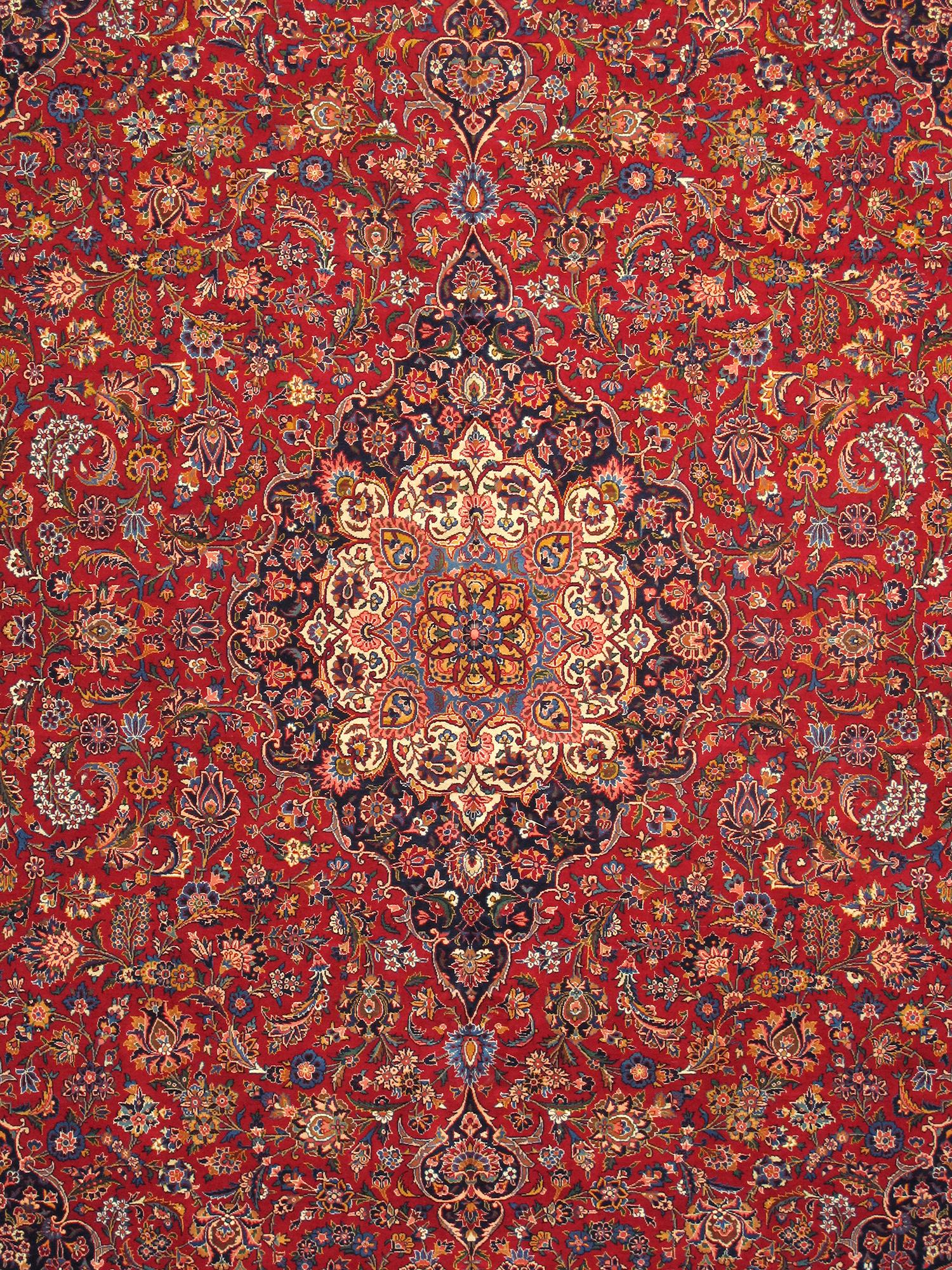 Breathtaking and quite rare antique purple Persian Kashan rug, country of origin / rug type: Persian rug, circa date: 1910 Size: 10 ft 10 in x 14 ft 7 in