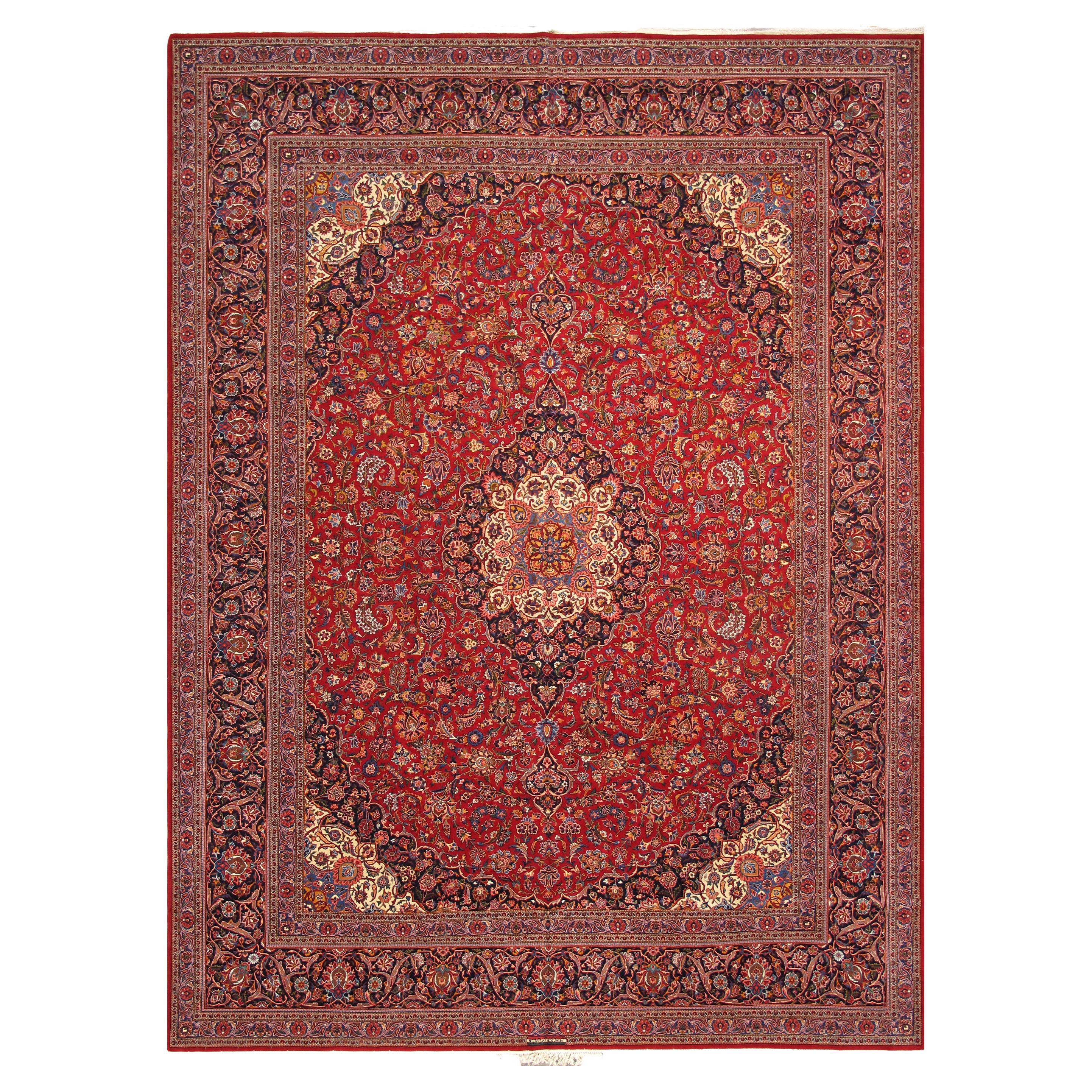 Pasargad Home Antique Persian Kashan rug 10 ft 10 in x 14 ft 7 in For Sale