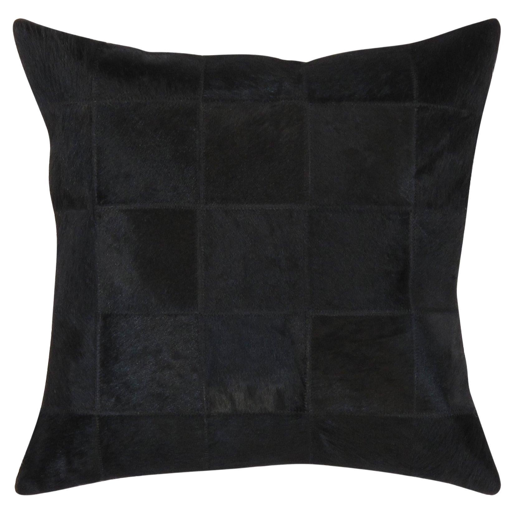 Pasargad Home Safari Cowhide Black / Black Decorative Pillow For Sale