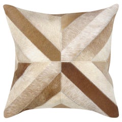 Pasargad Home Safari Cowhide L. Brown/Ivory Decorative Pillow