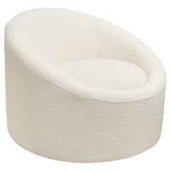 Pasargad Home Sienna Collection Modern Swivel Chair, White