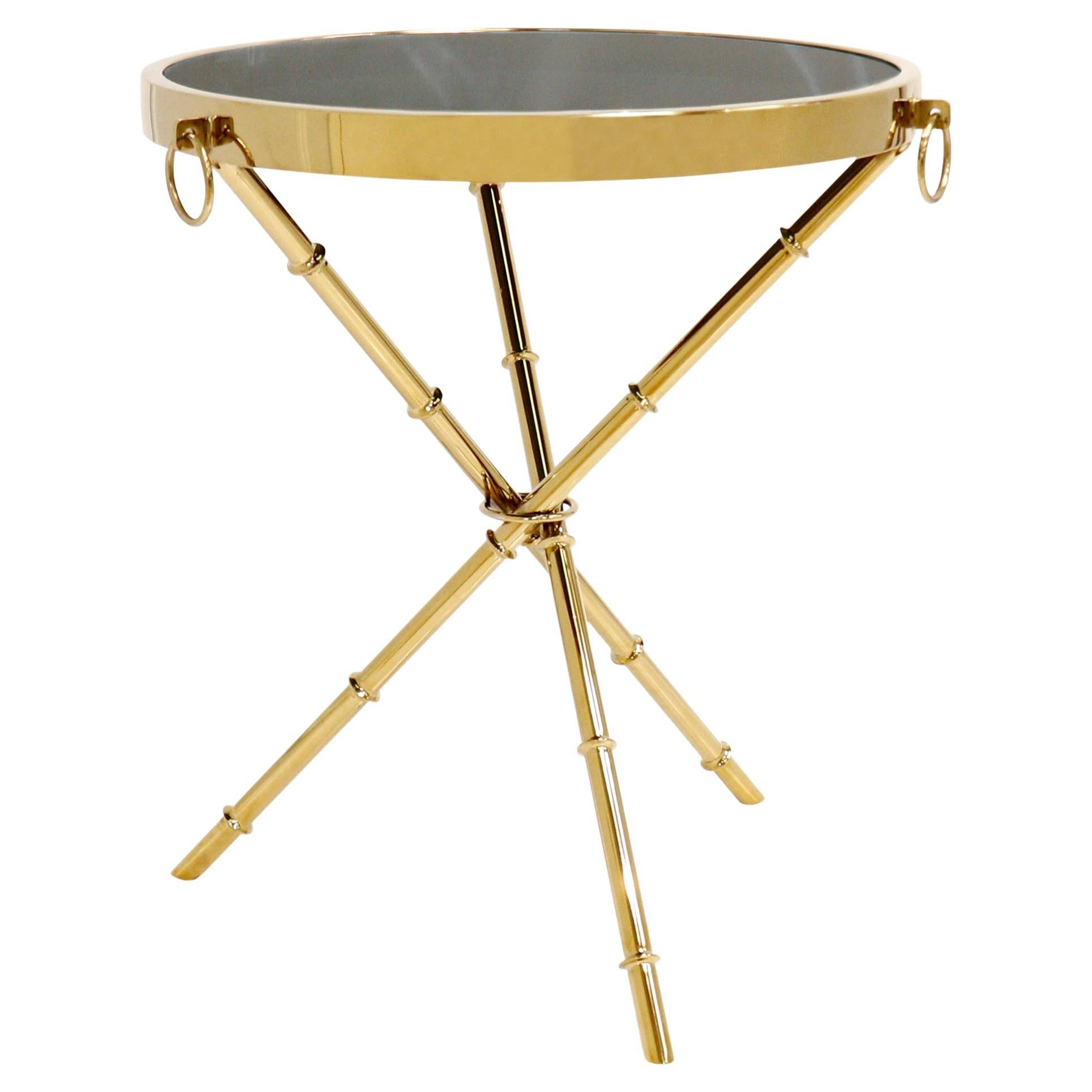 Pasargad Home Vicenza Collection Steel and Glass Side Table, Gold at