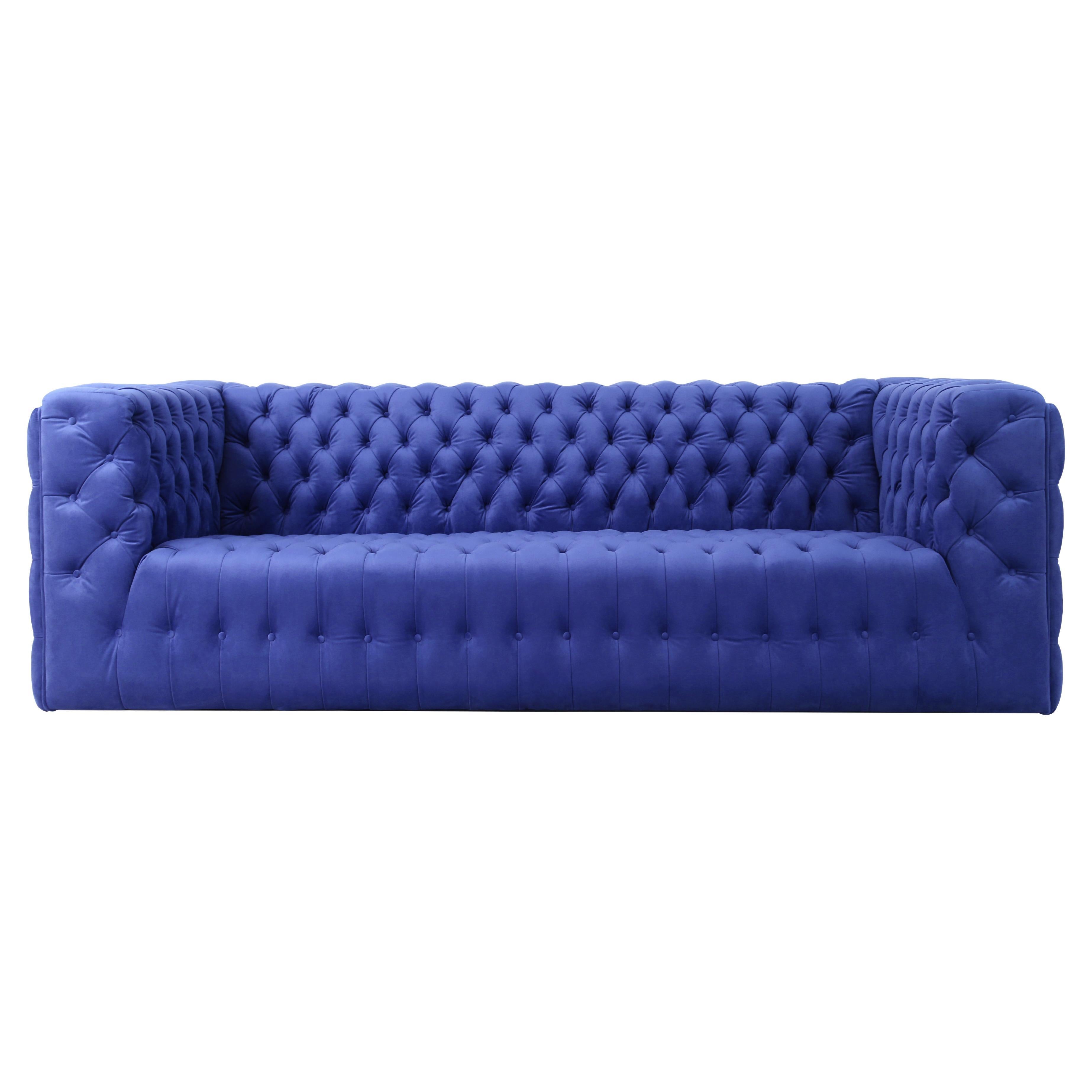 Tufted Velvet Sofa by Tommi Parzinger at 1stDibs