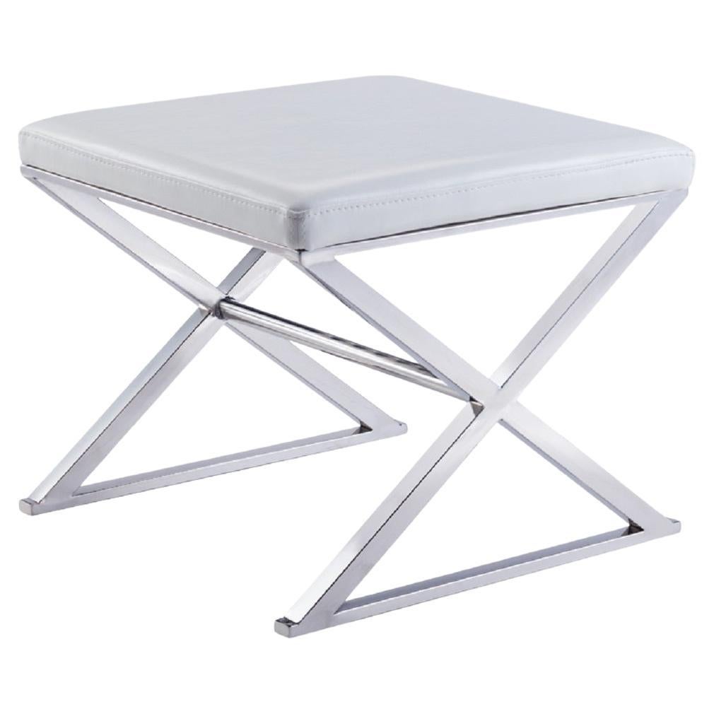 White leather Bench For Sale at 1stDibs