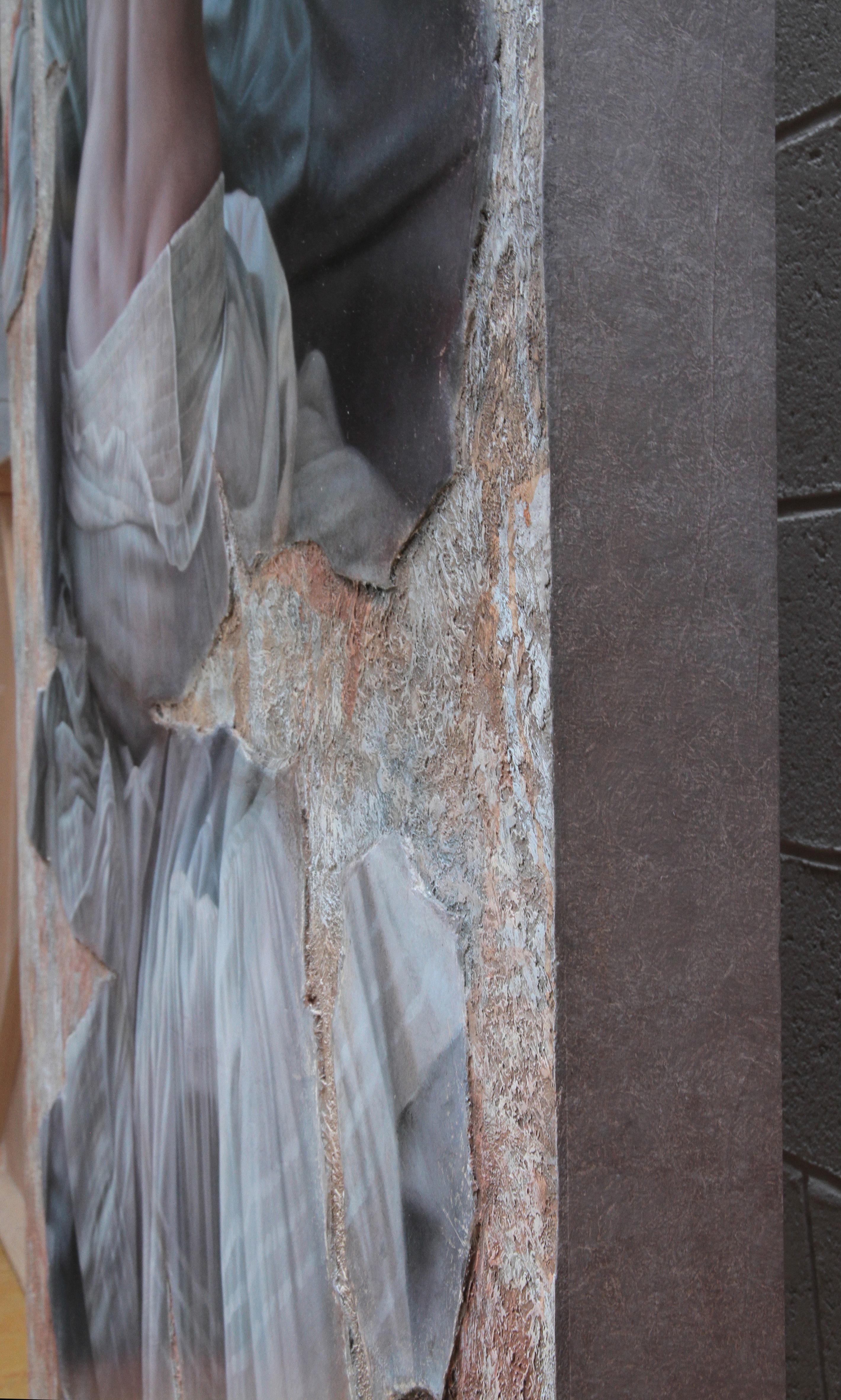 „Fragment“, Ölgemälde auf Holz, 162x97 cm im Angebot 2
