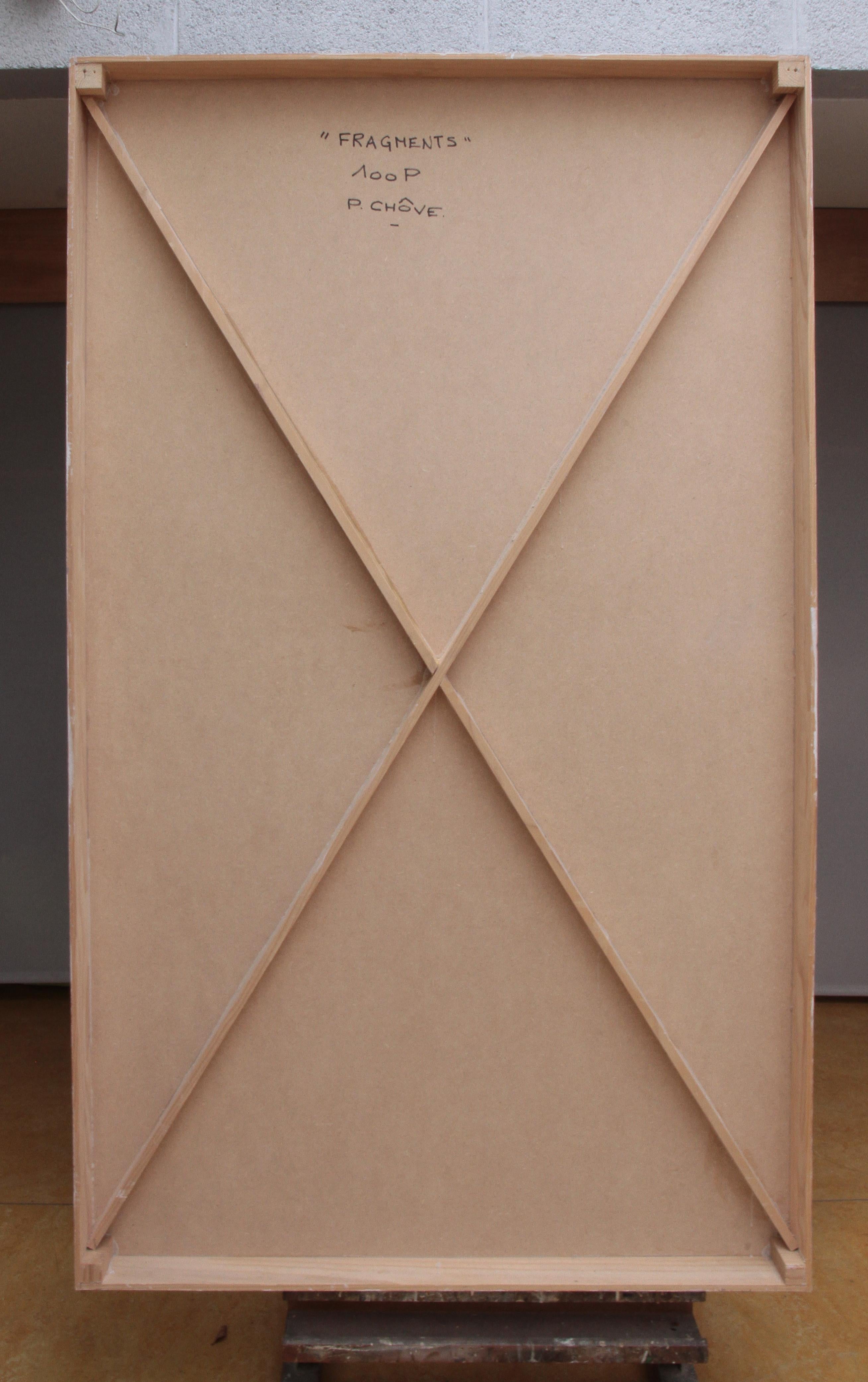 „Fragment“, Ölgemälde auf Holz, 162x97 cm im Angebot 3