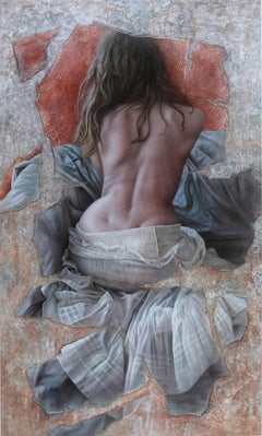"Frammento" pittura a olio su legno, 162x97 cm