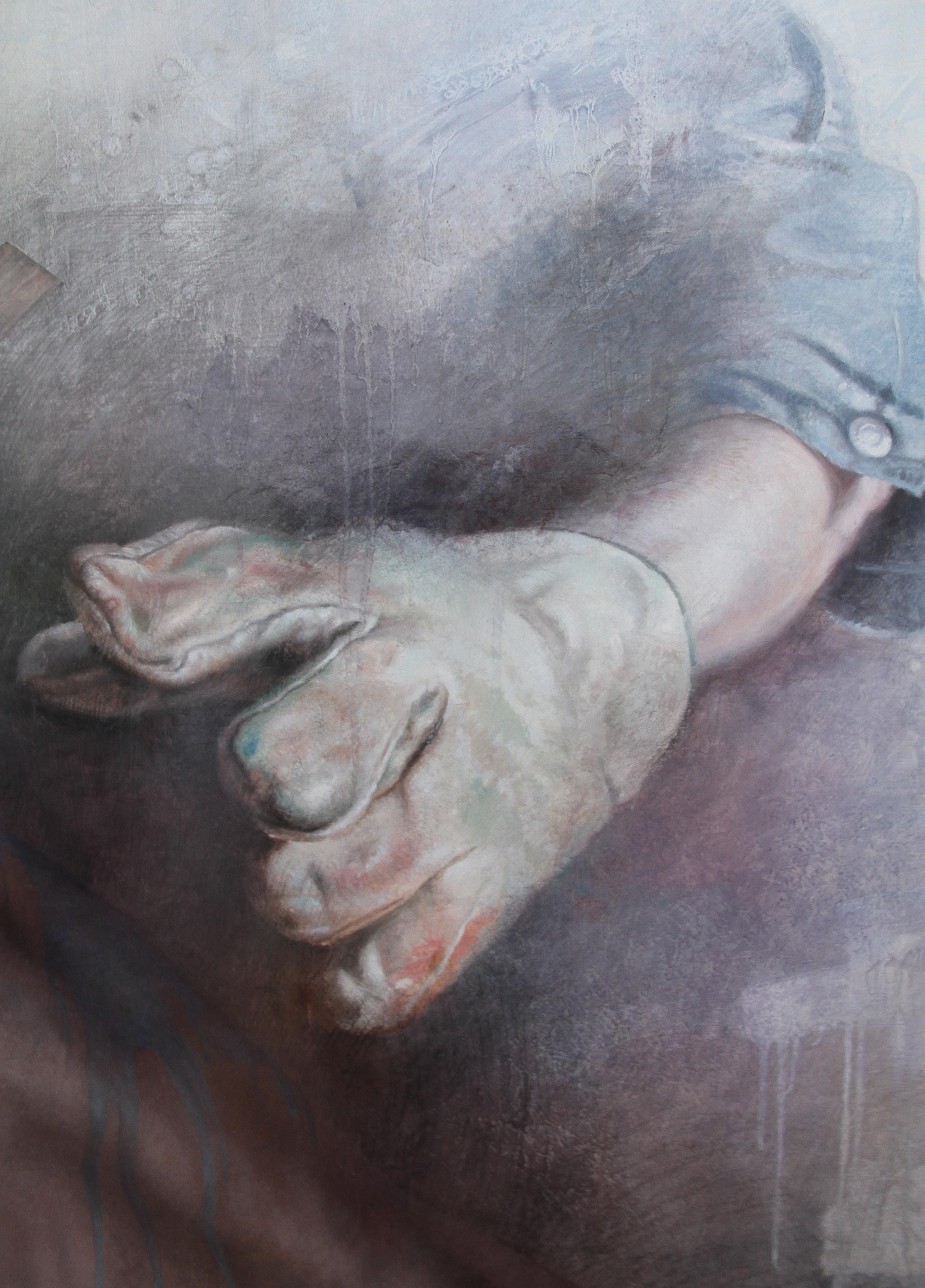 „Get up and paint“ Ölgemälde auf Leinwand, 100x100 cm im Angebot 2